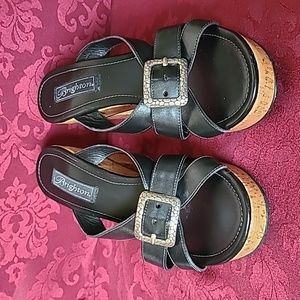Brighton Black Arbor Heeled Sandals 8.5M